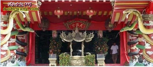 蛇庙:马来西亚槟城青龙庙内无数青蛇 却受人膜拜