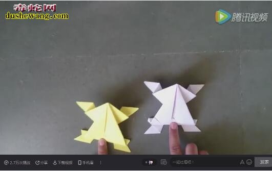 折纸青蛙按一下会跳的折法步骤