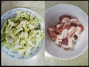 菜花炒肉的做法家常菜步骤图1