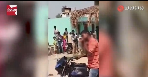 阿三就是厉害！印度男子遇到蛇“挡路”，当街将蛇咬死！