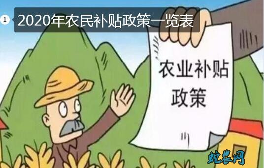 今年农村有哪些补贴政策?2020年农民补贴政策一览表!