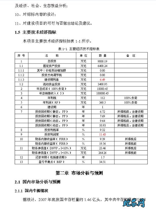 建设万头肉牛养殖基地建设项目建议书