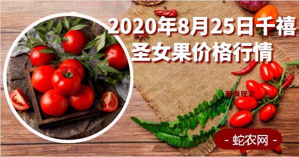 2020年8月25日千禧圣女果价格行情、今日千禧圣女果多少钱一斤?