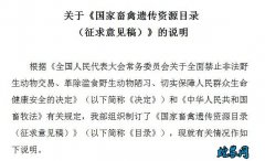 关于《国家畜禽遗传资源目录（征求意见...